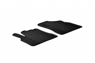 Design Gummi Fußmatten passend für Peugeot Partner (Kastenwagen) BJ. 05.2008-08.2018 2 tlg mit erhöhtem Rand Farbe Schwarz Gummimatten Automatten passgenau