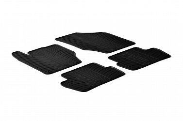 Custom Fit Rubber Floor Mats Compatible With Citroen DS4 05.2011-10.2015 4 Pcs Set, With Raised Edge, Award Winning Design, Black Colour, Precision-Fit Rubber Car Mats
