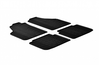 Design Gummi Fußmatten passend für Lancia Musa BJ. 10.2007-08.2012 4 tlg mit erhöhtem Rand Farbe Schwarz Gummimatten Automatten passgenau
