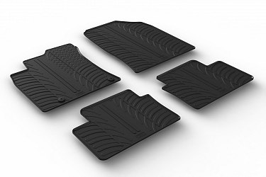 Custom Fit Rubber Floor Mats Compatible With Kia XCeed 09.2019-> 4 Pcs Set, With Raised Edge, Award Winning Design, Black Colour, Precision-Fit Rubber Car Mats