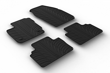 Custom Fit Rubber Floor Mats Compatible With Ford Tourneo Courier 06.2014-03.2022 4 Pcs Set, With Raised Edge, Award Winning Design, Black Colour, Precision-Fit Rubber Car Mats