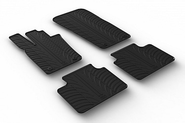 Custom Fit Rubber Floor Mats Compatible With Porsche Panamera & Panamera Sport Turismo 11.2016-11.2023 4 Pcs Set, With Raised Edge, Award Winning Design, Black Colour, Precision-Fit Rubber Car Mats