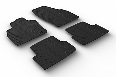 Custom Fit Rubber Floor Mats Compatible With Volkswagen Taigo 10.2021-> 2 Pcs Set, With Raised Edge, Award Winning Design, Black Colour, Precision-Fit Rubber Car Mats