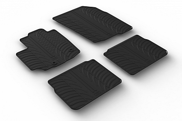 Custom Fit Rubber Floor Mats Compatible With Suzuki S-Cross (also for Hybrid)  01.2022-> 4 Pcs Set, With Raised Edge, Award Winning Design, Black Colour, Precision-Fit Rubber Car Mats