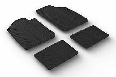 Custom Fit Rubber Floor Mats Compatible With Dacia Spring 10.2021-> 3 Pcs Set, With Raised Edge, Award Winning Design, Black Colour, Precision-Fit Rubber Car Mats