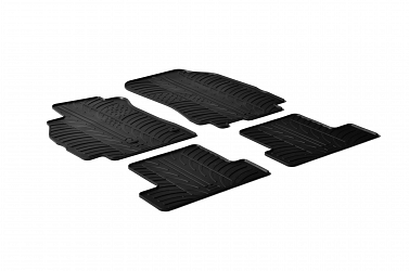 Design Gummi Fußmatten passend für Renault Megane III Schrägheck BJ. 11.2008-02.2016 4 tlg mit erhöhtem Rand Farbe Schwarz Gummimatten Automatten passgenau
