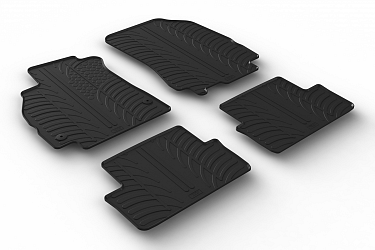 Design Gummi Fußmatten passend für Renault Fluence  BJ. 07.2010-11.2012 4 tlg mit erhöhtem Rand Farbe Schwarz Gummimatten Automatten passgenau