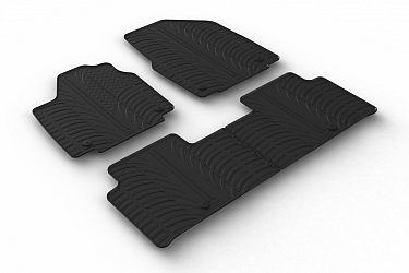 Custom Fit Rubber Floor Mats Compatible With Kia EV6 10.2021-> 4 Pcs Set, With Raised Edge, Award Winning Design, Black Colour, Precision-Fit Rubber Car Mats
