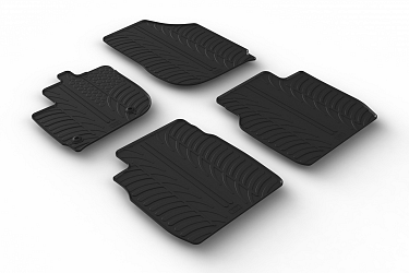 Custom Fit Rubber Floor Mats Compatible With Honda Jazz & Crosstar 07.2020-> 4 Pcs Set, With Raised Edge, Award Winning Design, Black Colour, Precision-Fit Rubber Car Mats