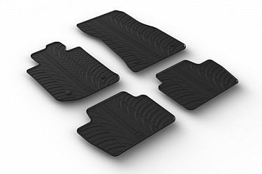 Design Gummi Fußmatten passend für BMW 4 Coupe G22 & M4 G82 ab BJ. 10.2020-> 4 tlg mit erhöhtem Rand Farbe Schwarz Gummimatten Automatten passgenau