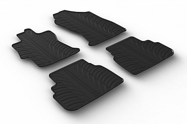 Design Gummi Fußmatten passend für Subaru XV & Crosstrek BJ. 01.2018-12.2020 4 tlg mit erhöhtem Rand Farbe Schwarz Gummimatten Automatten passgenau