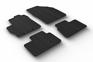 Custom Fit Rubber Floor Mats Compatible With Toyota Aygo X 04.2022-> 4 Pcs Set, With Raised Edge, Award Winning Design, Black Colour, Precision-Fit Rubber Car Mats