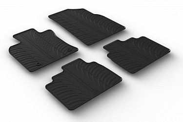 Design Gummi Fußmatten passend für Toyota Camry BJ. 03.2019-09.2021 4 tlg mit erhöhtem Rand Farbe Schwarz Gummimatten Automatten passgenau