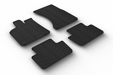 Custom Fit Rubber Floor Mats Compatible With Porsche Macan 04.2014-03.2024 4 Pcs Set, With Raised Edge, Award Winning Design, Black Colour, Precision-Fit Rubber Car Mats