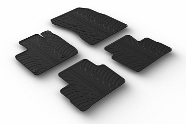 Design Gummi Fußmatten passend für Nissan Qashqai ab BJ. 07.2021-> 4 tlg mit erhöhtem Rand Farbe Schwarz Gummimatten Automatten passgenau