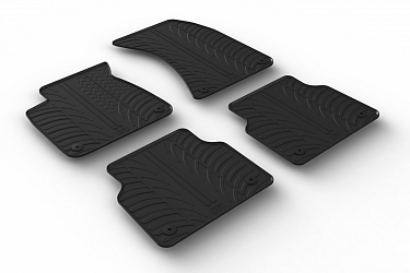Design Gummi Fußmatten passend für Audi A8 & S8 BJ. 01.2010-10.2017 4 tlg mit erhöhtem Rand Farbe Schwarz Gummimatten Automatten passgenau