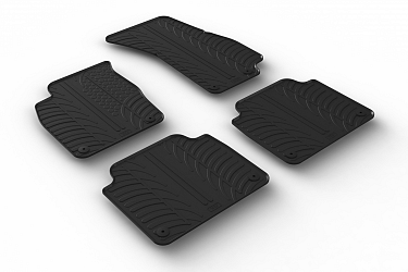 Custom Fit Rubber Floor Mats Compatible With Audi A8 & S8 11.2017-07.2023 4 Pcs Set, With Raised Edge, Award Winning Design, Black Colour, Precision-Fit Rubber Car Mats
