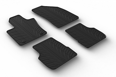 Design Gummi Fußmatten passend für Alfa Romeo Tonale ab BJ. 05.2022-> 4 tlg mit erhöhtem Rand Farbe Schwarz Gummimatten Automatten passgenau