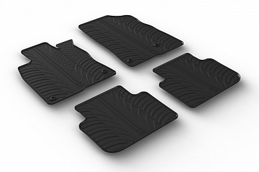 Custom Fit Rubber Floor Mats Compatible With Honda Civic 10.2022-> 4 Pcs Set, With Raised Edge, Award Winning Design, Black Colour, Precision-Fit Rubber Car Mats