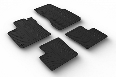 Custom Fit Rubber Floor Mats Compatible With Renault Twingo e-tech electric 01.2021-> 4 Pcs Set, With Raised Edge, Award Winning Design, Black Colour, Precision-Fit Rubber Car Mats