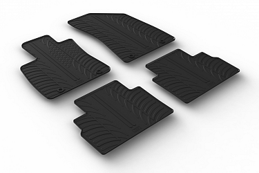 Design Gummi Fußmatten passend für MG ZS EV elektro ab BJ. 11.2021-> 4 tlg mit erhöhtem Rand Farbe Schwarz Gummimatten Automatten passgenau