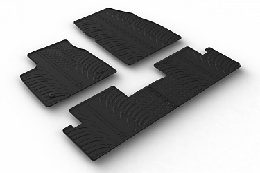 Custom Fit Rubber Floor Mats Compatible With Renault Megane E-Tech electric 03.2022-> 4 Pcs Set, With Raised Edge, Award Winning Design, Black Colour, Precision-Fit Rubber Car Mats