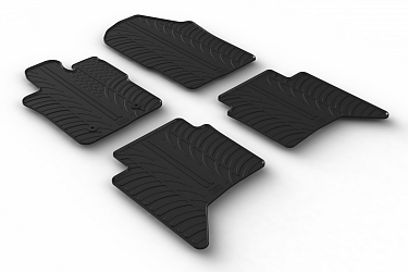 Custom Fit Rubber Floor Mats Compatible With Ford Ranger & Ranger Raptor 03.2023-> 4 Pcs Set, With Raised Edge, Award Winning Design, Black Colour, Precision-Fit Rubber Car Mats