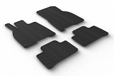 Custom Fit Rubber Floor Mats Compatible With Mercedes Benz EQE 05.2022-> 4 Pcs Set, With Raised Edge, Award Winning Design, Black Colour, Precision-Fit Rubber Car Mats