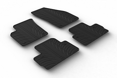 Design Gummi Fußmatten passend für Volvo C30 BJ. 12.2006-12.2012 4 tlg mit erhöhtem Rand Farbe Schwarz Gummimatten Automatten passgenau