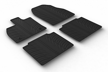 Custom Fit Rubber Floor Mats Compatible With Toyota BZ4X 06.2022-> 3 Pcs Set, With Raised Edge, Award Winning Design, Black Colour, Precision-Fit Rubber Car Mats