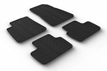 Custom Fit Rubber Floor Mats Compatible With Polestar 2 06.2020-> 4 Pcs Set, With Raised Edge, Award Winning Design, Black Colour, Precision-Fit Rubber Car Mats