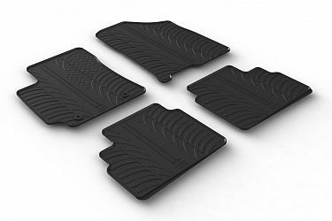 Custom Fit Rubber Floor Mats Compatible With Hyundai Kona 05.2023-> 4 Pcs Set, With Raised Edge, Award Winning Design, Black Colour, Precision-Fit Rubber Car Mats