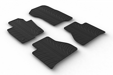Design Gummi Fußmatten passend für Mercedes Benz X Klasse BJ. 11.2017-05.2020 4 tlg mit erhöhtem Rand Farbe Schwarz Gummimatten Automatten passgenau