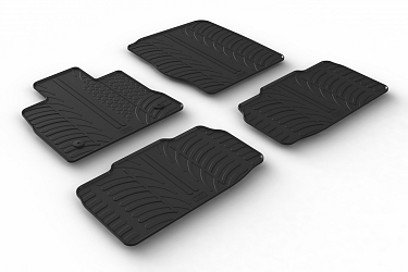 Design Gummi Fußmatten passend für Ford Explorer ab BJ. 01.2020-> 4 tlg mit erhöhtem Rand Farbe Schwarz Gummimatten Automatten passgenau