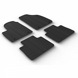 Design Gummi Fußmatten passend für MG MG HS mit Automatikgetriebe BJ. 01.2021-07.2024 4 tlg mit erhöhtem Rand Farbe Schwarz Gummimatten Automatten passgenau