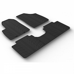 Custom Fit Rubber Floor Mats Compatible With Forthing T5 Evo 01.2020-> 3 Pcs Set, With Raised Edge, Award Winning Design, Black Colour, Precision-Fit Rubber Car Mats