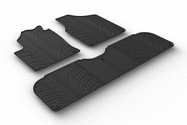 Custom Fit Rubber Floor Mats Compatible With Volkswagen Sharan 05.1995-07.2010 4 Pcs Set, With Raised Edge, Award Winning Design, Black Colour, Precision-Fit Rubber Car Mats