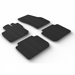 Custom Fit Rubber Floor Mats Compatible With Skoda Kodiaq 03.2024-> 5 Pcs Set, With Raised Edge, Award Winning Design, Black Colour, Precision-Fit Rubber Car Mats