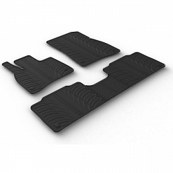 Custom Fit Rubber Floor Mats Compatible With Mercedes Benz EQS 12.2021-> 4 Pcs Set, With Raised Edge, Award Winning Design, Black Colour, Precision-Fit Rubber Car Mats
