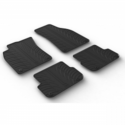 Design Gummi Fußmatten passend für Audi A6 Avant Kombi 4F BJ. 2004-2010 4 tlg mit erhöhtem Rand Farbe Schwarz Gummimatten Automatten passgenau