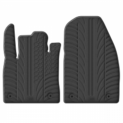 Custom Fit Rubber Floor Mats Compatible With Ford Transit Courier Cargo 10.2023-> 4 Pcs Set, With Raised Edge, Award Winning Design, Black Colour, Precision-Fit Rubber Car Mats