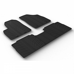Custom Fit Rubber Floor Mats Compatible With Forthing U-Tour 01.2023-> 3 Pcs Set, With Raised Edge, Award Winning Design, Black Colour, Precision-Fit Rubber Car Mats