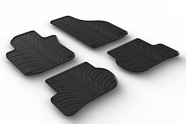 Custom Fit Rubber Floor Mats Compatible With Volkswagen Jetta 08.2005-11.2010 4 Pcs Set, With Raised Edge, Award Winning Design, Black Colour, Precision-Fit Rubber Car Mats