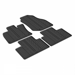 Custom Fit Rubber Floor Mats Compatible With Lynk & Co 01 04.2021-> 4 Pcs Set, With Raised Edge, Award Winning Design, Black Colour, Precision-Fit Rubber Car Mats