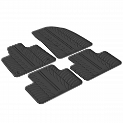 Design Gummi Fußmatten passend für Volvo EX30 ab BJ. 01.2024-> 4 tlg mit erhöhtem Rand Farbe Schwarz Gummimatten Automatten passgenau
