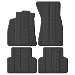 Design Gummi Fußmatten passend für Audi A5 & S5 Avant Kombi & Limousine ab BJ. 11.2024-> 4 tlg mit erhöhtem Rand Farbe Schwarz Gummimatten Automatten passgenau