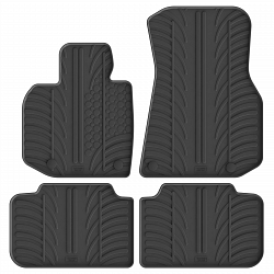 Design Gummi Fußmatten passend für BMW X3 G45 ab BJ. 11.2024-> 4 tlg mit erhöhtem Rand Farbe Schwarz Gummimatten Automatten passgenau
