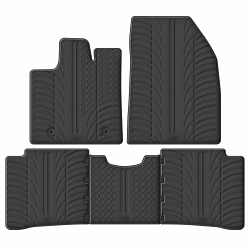 Custom Fit Rubber Floor Mats Compatible With BYD Atto 3 04.2023-> 4 Pcs Set, With Raised Edge, Award Winning Design, Black Colour, Precision-Fit Rubber Car Mats
