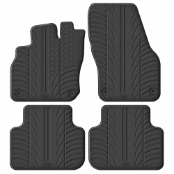 Custom Fit Rubber Floor Mats Compatible With Cupra Terramar 12.2024-> 4 Pcs Set, With Raised Edge, Award Winning Design, Black Colour, Precision-Fit Rubber Car Mats