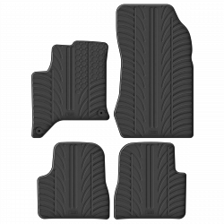 Design Gummi Fußmatten passend für Lancia Ypsilon ab BJ. 10.2025-> 4 tlg mit erhöhtem Rand Farbe Schwarz Gummimatten Automatten passgenau